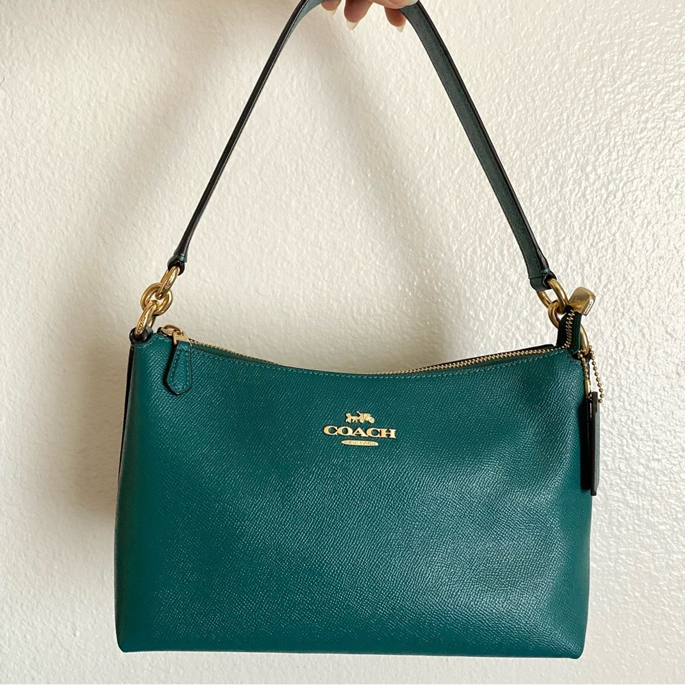 😎SOLD😎 Coach Clara Leather Shoulder Bag Adjustable Emerald Green Purse